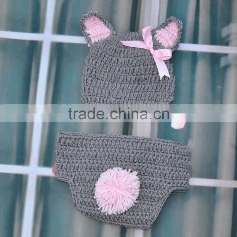 Newborn Baby Photo Prop Knitted Bunny Costume Cute Rrochet Rabbit Clothing Set Baby Clothes Factory