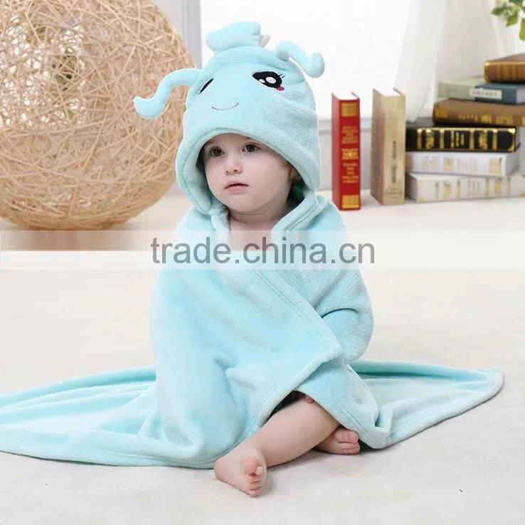 Wholesale animal shape baby bathrobe with hood baby blankets