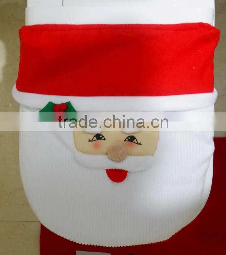 New Best Christmas Santa toilet cover set Lavatory Christmas decoration