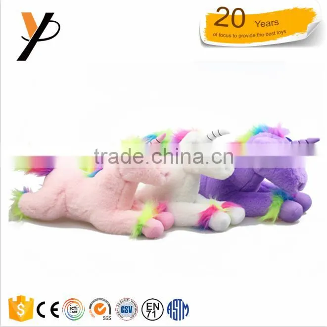 Custom new design hot selling plush kids wholesale purple white pink unicorn stuffed animal