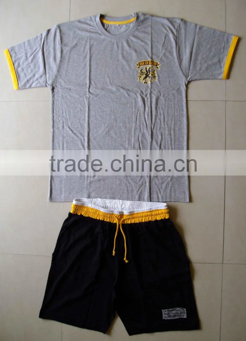 MENS COTTON BASIC SHORT PAJAMA SET, 100 COTTN SOLID MENS SHORTS SET