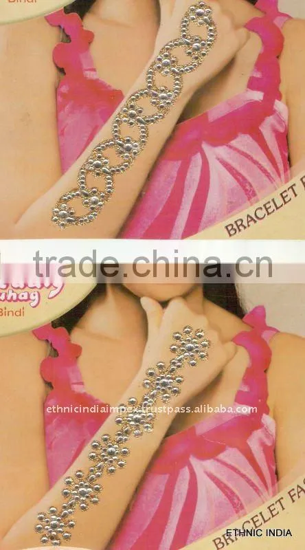 BRACELET ARM HAND CRYSTAL BACK BODY TATTOO BINDI STICKER , PAYPAL