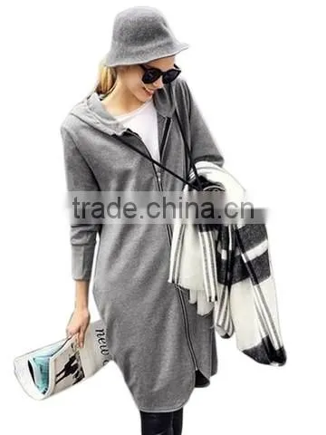 Plus Size Long Sleeve Loose Hoodie coat women hooded jacket wholesale