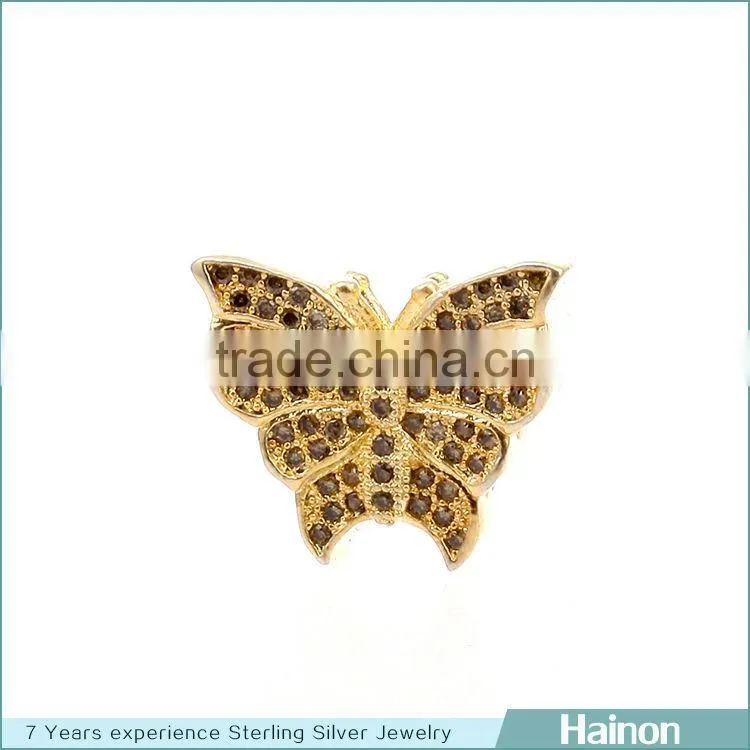 18k gold animal shape beads factory for jewely making butterfly beads