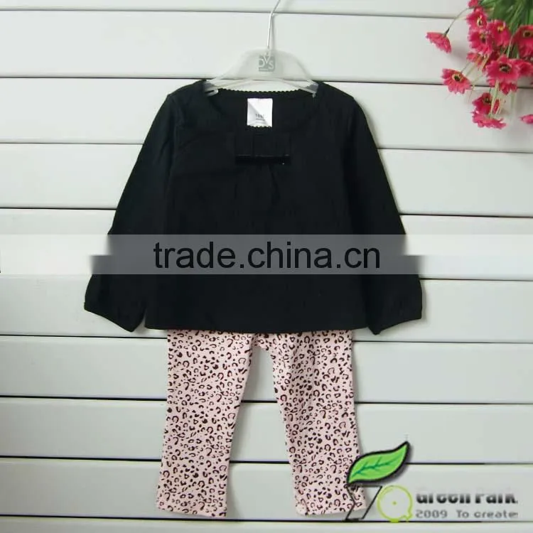girls brand winter clothing sets kids fashion 3pcs outfit children's pink leopard sets