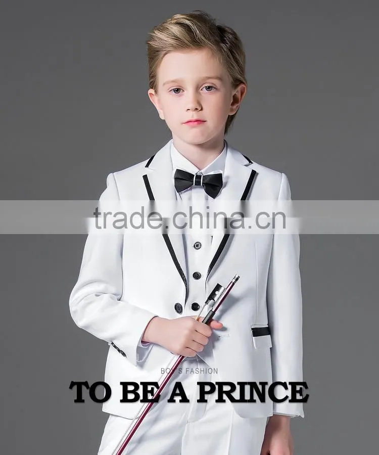 Elpa NXB0082 formal designer fancy wholesale black 3 piece white boys suits