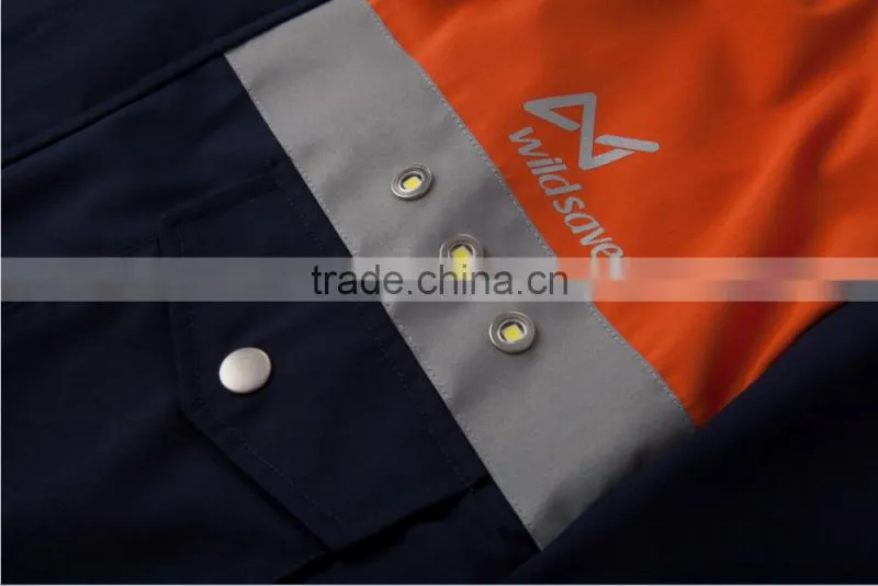 Hi vis Flashing LED reflective Short sleeves work shirt