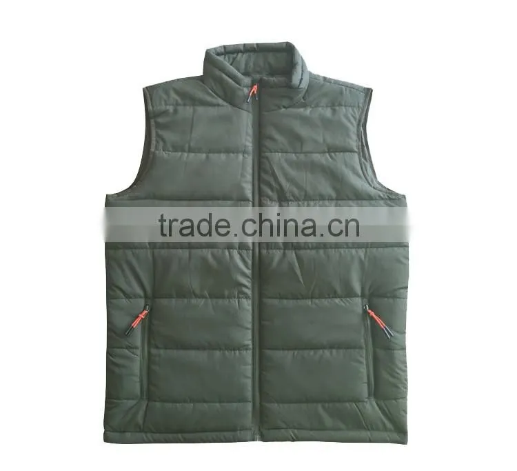 Polyester taffeta linling lightweight mens winter warm quilted vest
