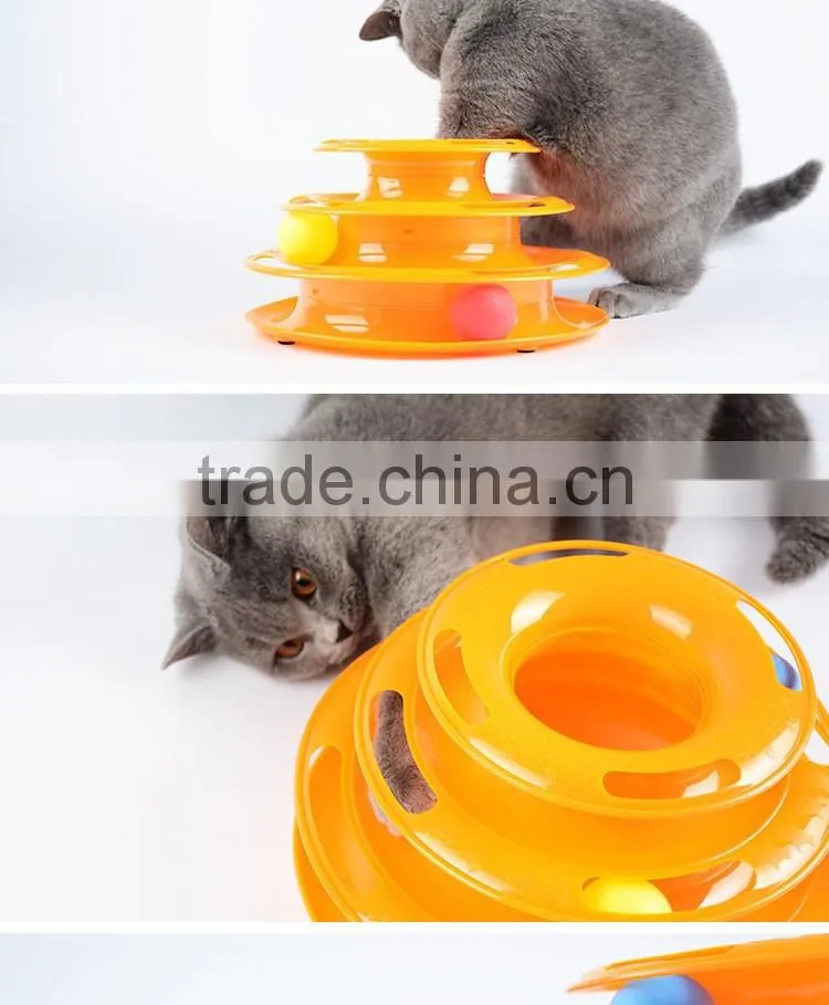 whosale Crazy Cat toy Three-Layer Turntable Cat Cat Ball