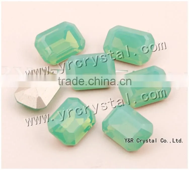 point back pacific opal color fancy cut 10*14mm 13*18mm fancy crystal glass stone