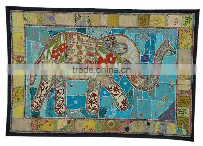 Indian Embroidered Patchwork Tapestry