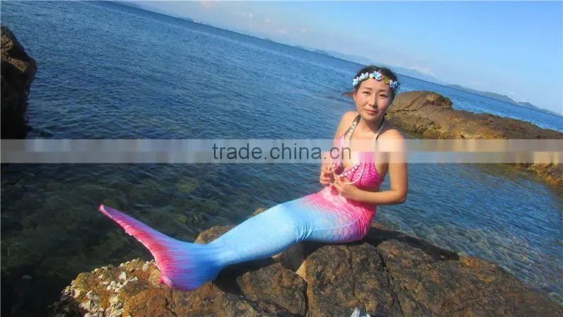 Ultra Shinny fabric swimmable monofin mermaid tail for swimming