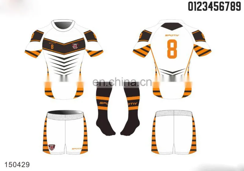 2016 custom trendy rugby jersey with sublimation