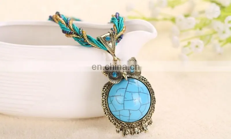 New Fashion 17 Color Owl Pendant Chain Necklace Chrismas Gift Jewelry