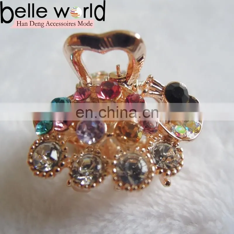 Elegant Peafowl Rhinestone Mini Wedding Hair Claw Clips