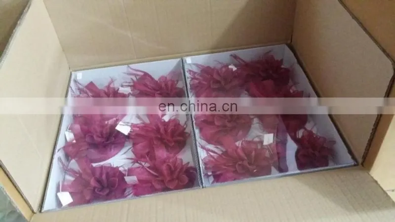 Red Mini Top Hat Feather Flower Fascinator for Women
