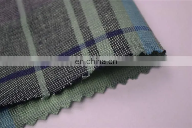 wholesale check linen cotton blend plaid fabric