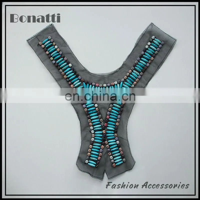 Colorful acrylic neckline,embroidery collar, neck designs of kurtis