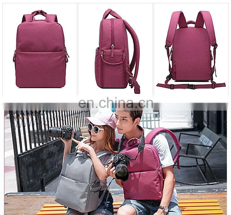 Custom Waterproof Video School Travel Photo Digital Camera Backpack Laptop Bag