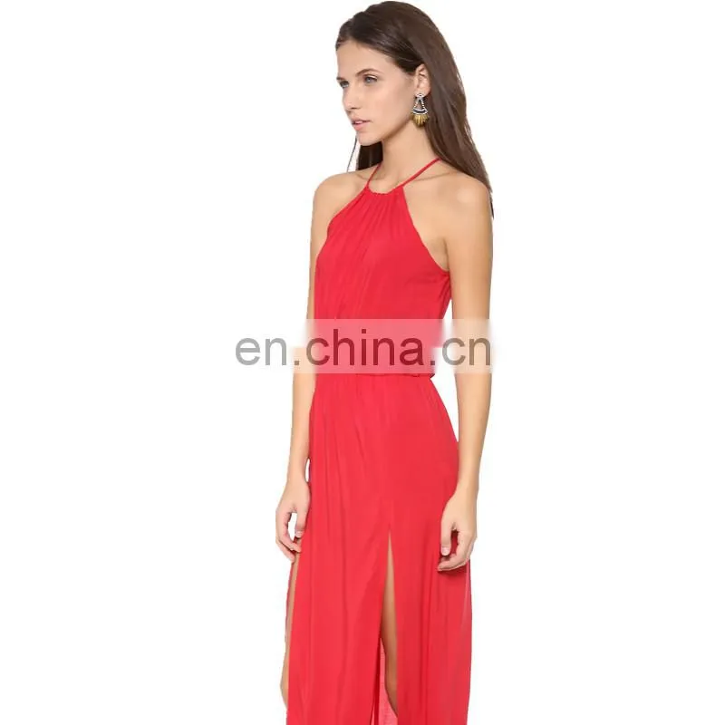 Fashionable off shoulder tie neck designer one piece women party dress