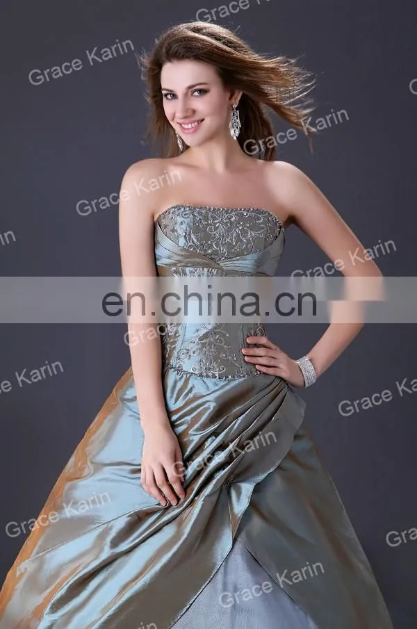Sexy Grey Wedding Dress Bridal Gown Stock CL4522