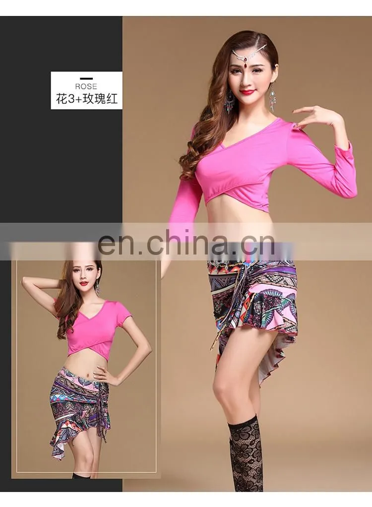 T-5189 Fashion designed printed pattern 12 colors belly dance costumes