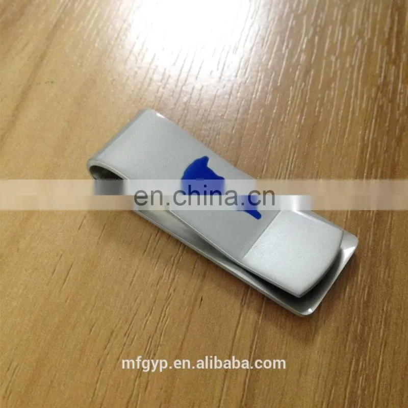 Arts and crafts stainless steel custom plated gold money clip