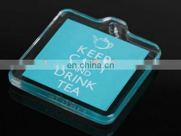 RECTANGLE CLEAR ACRYLIC KEYCHAIN