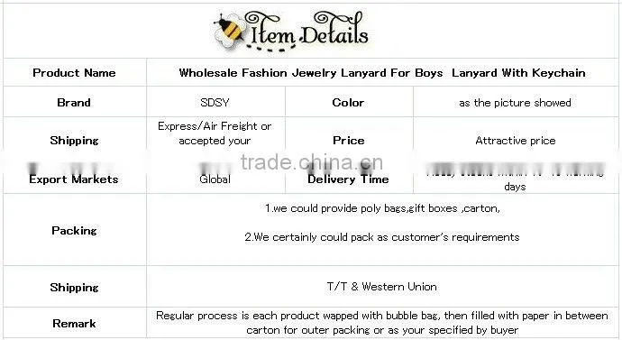Wholesale Fashion Jewelry Lanyard For Boys Lanyard With Keychain