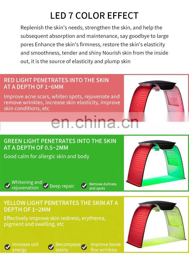 LED Light 7 Color Facial SPA Nano Photon Skin Rejuvenation Device PDT Therapy Hot Cold Spray Skin Care Beauty Instrument