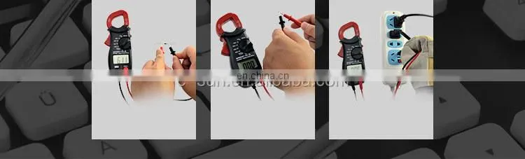 Allosun Handheld clamp meter digital AC DC Volt AC Amp OHM LCD Audible Diode Tester Portable Handheld Clamp Multimeter