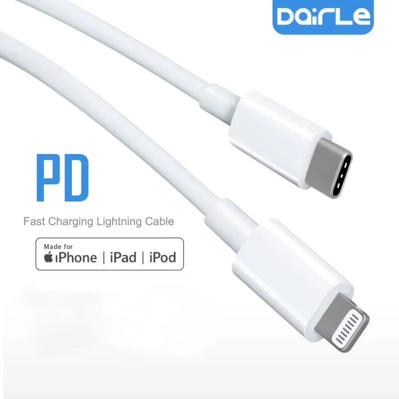 18w pd fast charger type c to lightning cable fast charging mfi cable for iphone