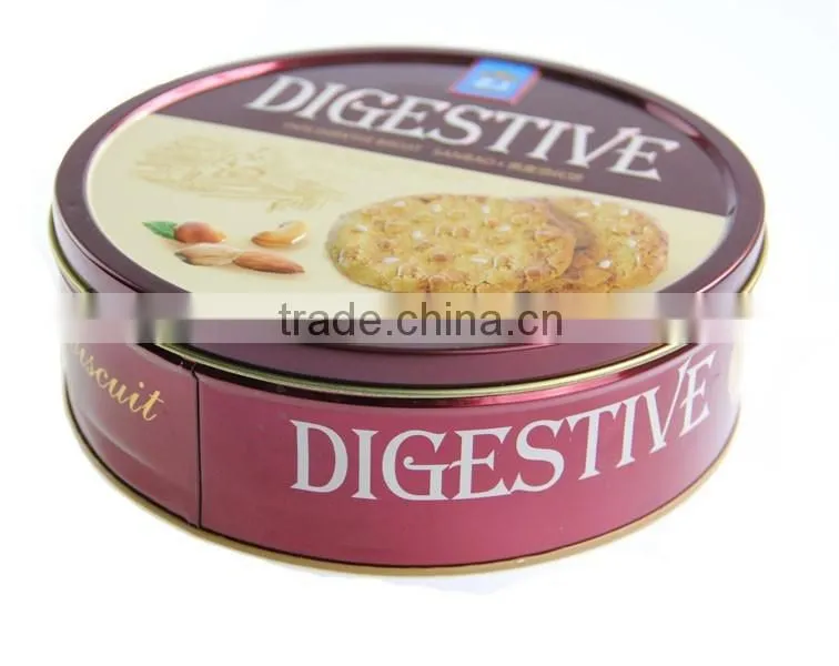Embossing empty custom gift box round cookies tin