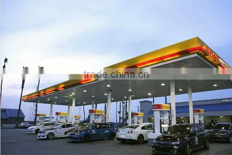Economical prefabricated steel building structures gas station