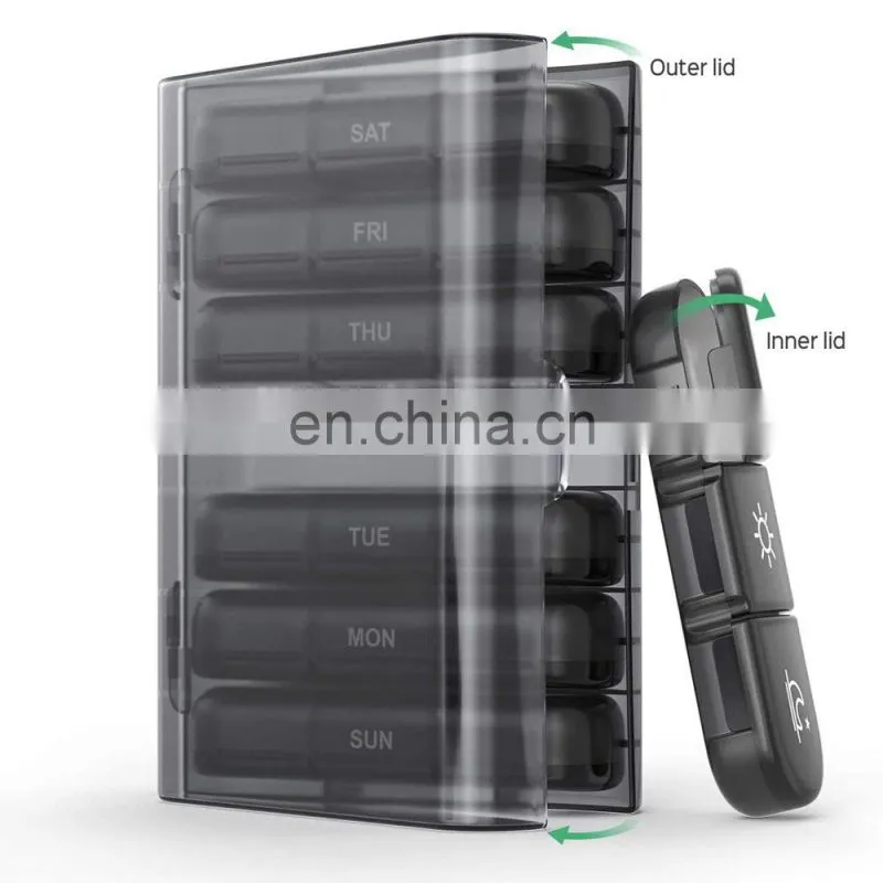 21 Grids Pill Box 7 Days Medicine Box Weekly Pill Case Medicine Tablet Dispenser Organizer Splitters Storage Organizer Container