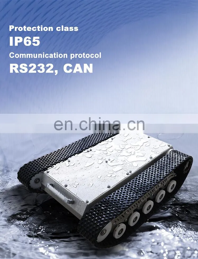 IP65 waterproof stainless steel Small size portable rubber track platform remote crawler robot chassis
