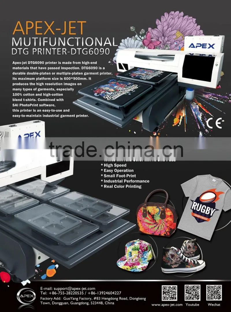 Digital Flatbed Direct to Garment T-shirt Printer