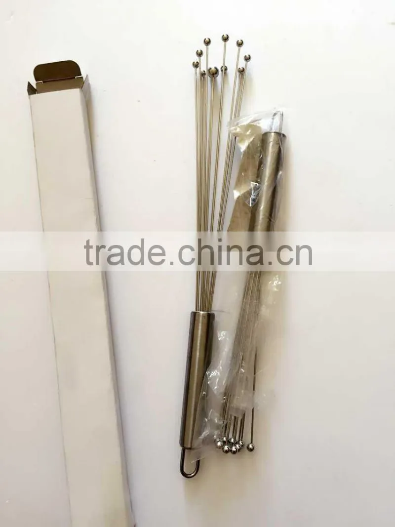 Latest Kitchen Tool Egg Wire Whisk Stainless Steel ball manual egg ball whisk beater easy clean 10'' and 12'' LOGO embossed