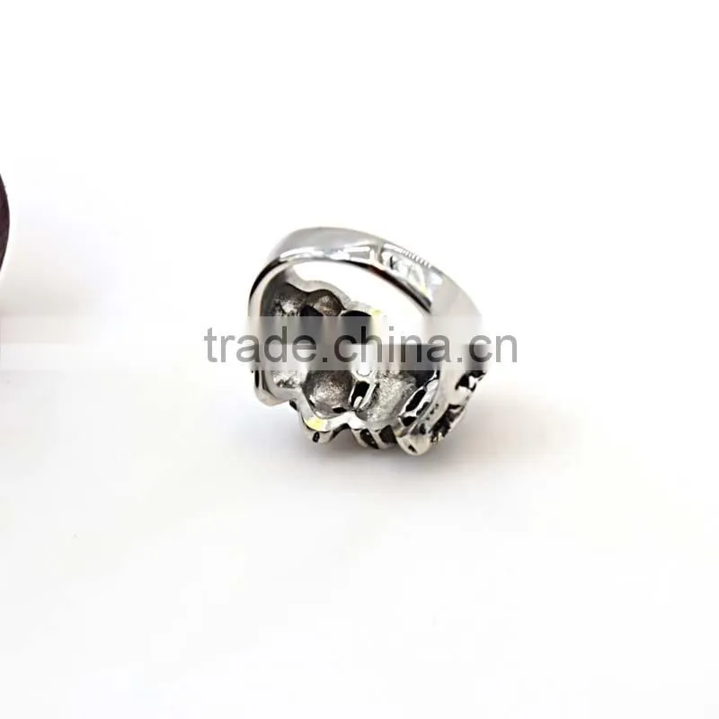 gift items black stone ring designs for men skull rings for men