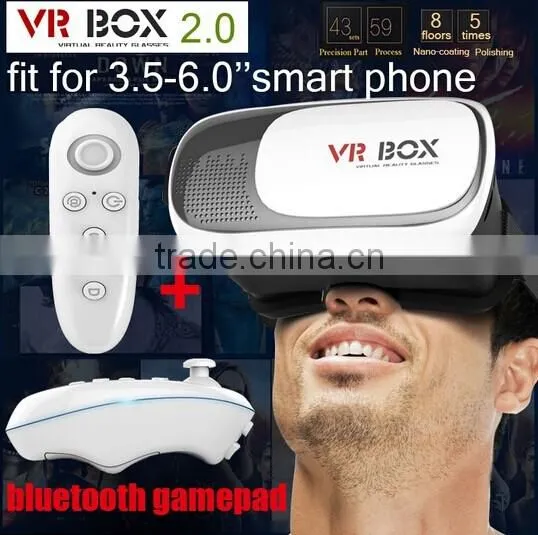 vr box virtual reality glasses 2.0 vr box Support 3D Movie with game controller