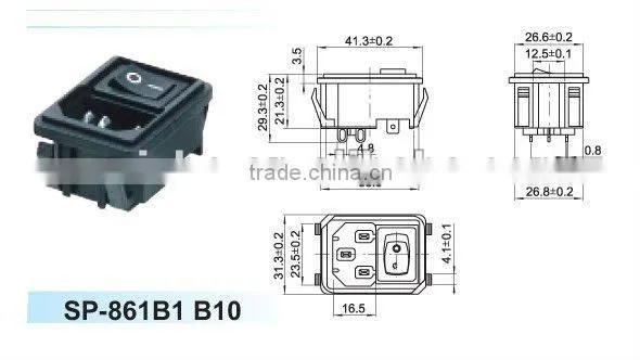 Male sms controlled power socket with switch