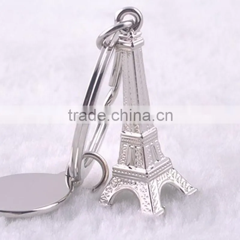 Good quality zinc alloy key chain pendant small Tower Keychain
