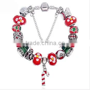 2016 Christmas gifts bracelet christmas beads charm bracelet for women&kids big hole bead