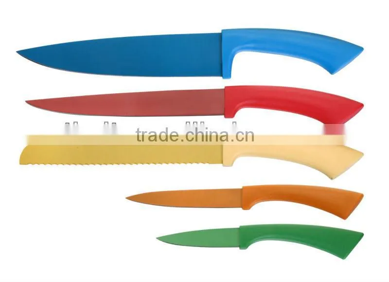 PP WITH COLOR PAINT HANDLE STAINLESS STEEL 6PCS KITCHEN KNIFE SET
