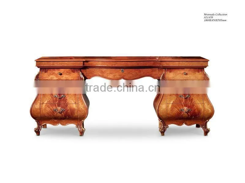 Classic arab design office furniture solid wood office desk and chair European style bookcase