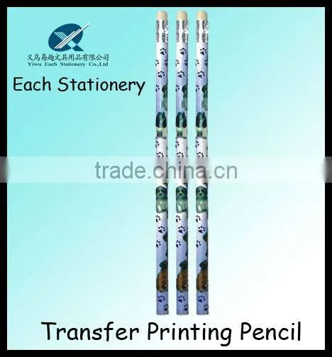 hot sales 7inch HOT heat Transfer printing Pencil with Eraser ,round ,Office&. School yiwu pencil factories,pencils with logo