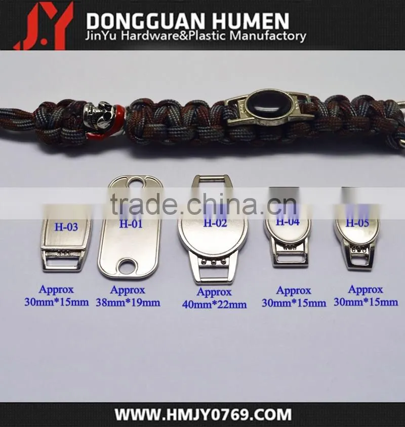 Jinyu metal paracord charms/metal shoelace charms/metal shoe buckle