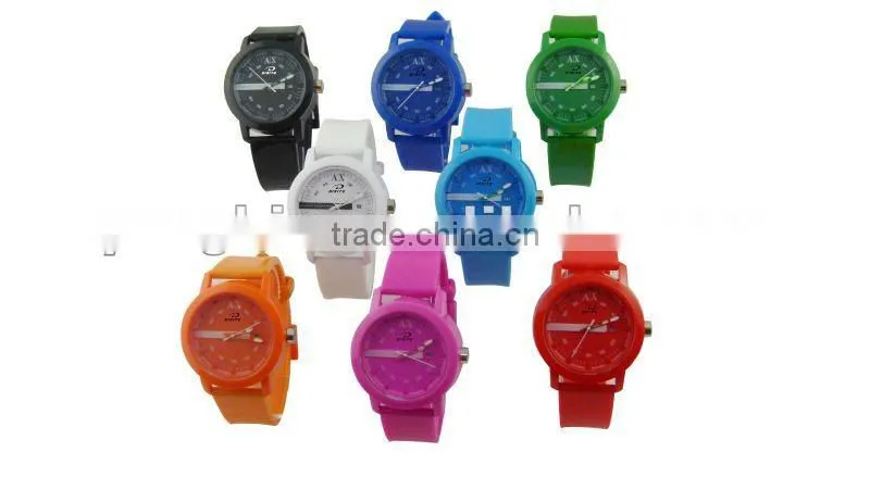 Hot!!! OEM/ODM promotion gift white silicone watch with changable straps