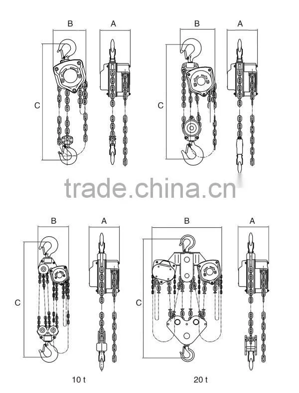 Hot Sale Lever Hoist Capacity 0.5 T-50 T