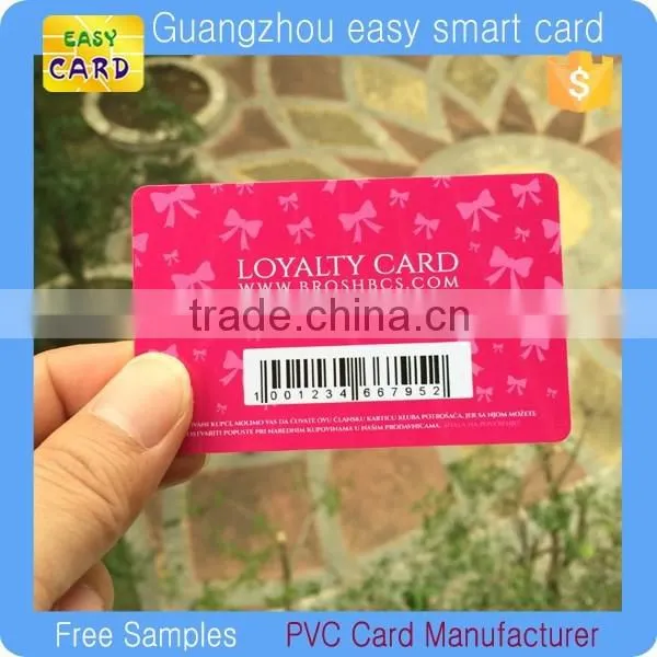 CMYK printing pvc barcode loyalty gife membership cards